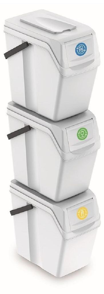 3er-Set SORTIBOX II Abfallbehälter, aschgrau, Produktbild 