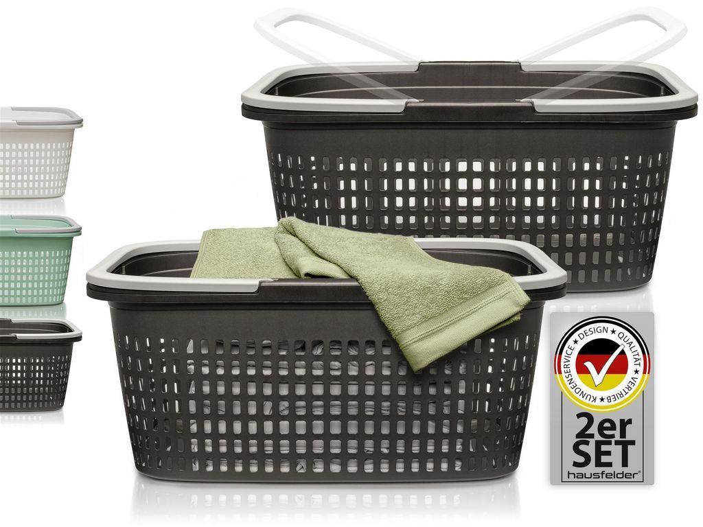 Wäschekörbe 2er Set Anthrazit, 35 l Produktbild 