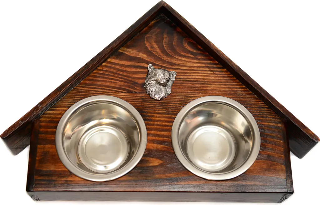 Ciotole Chihuahua Pelo Lungo in Legno Art-Dog | Regalo Adozione Cane