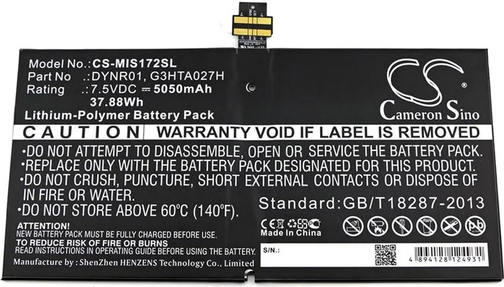 Batterie de Rechange pour Tablette Surface Pro 4 Modèle 1724 Interne - 3