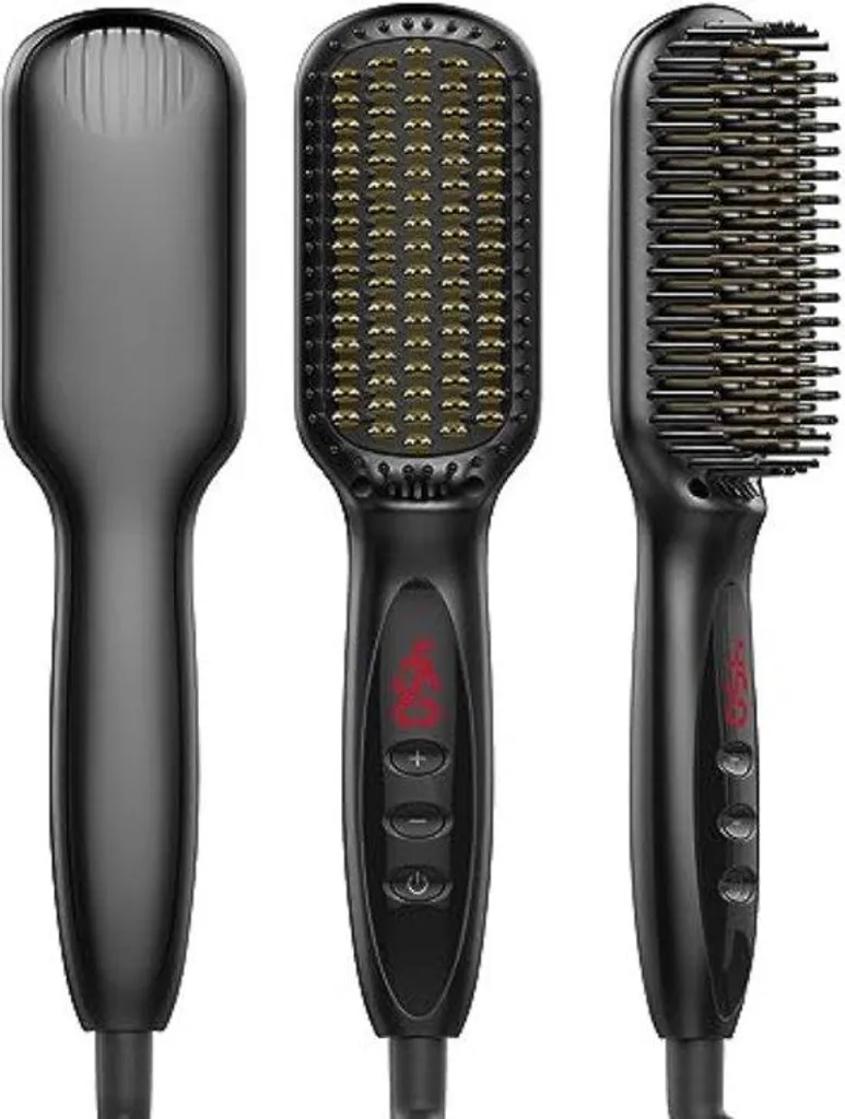 Brosse à cheveux électrique avec technologie ionique et écran LCD