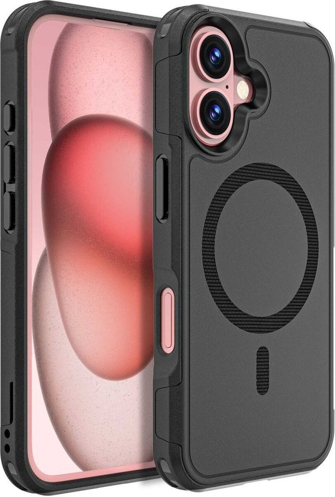 Mobigear Traveller iPhone 16 MagSafe Hülle Hardcase Backcover Stoßfest - Schwarz