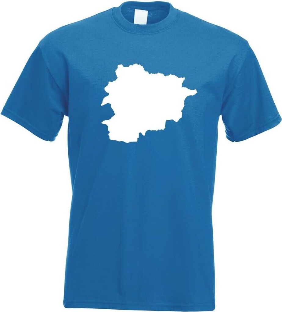 Kiwistar - T-Shirt - royal - Andorra Umriss Kontur Herren Funshirt Bedruckt Design Sprüche Spruch Motive - mit Motiv Bedruckt - Funshirt Design - ...