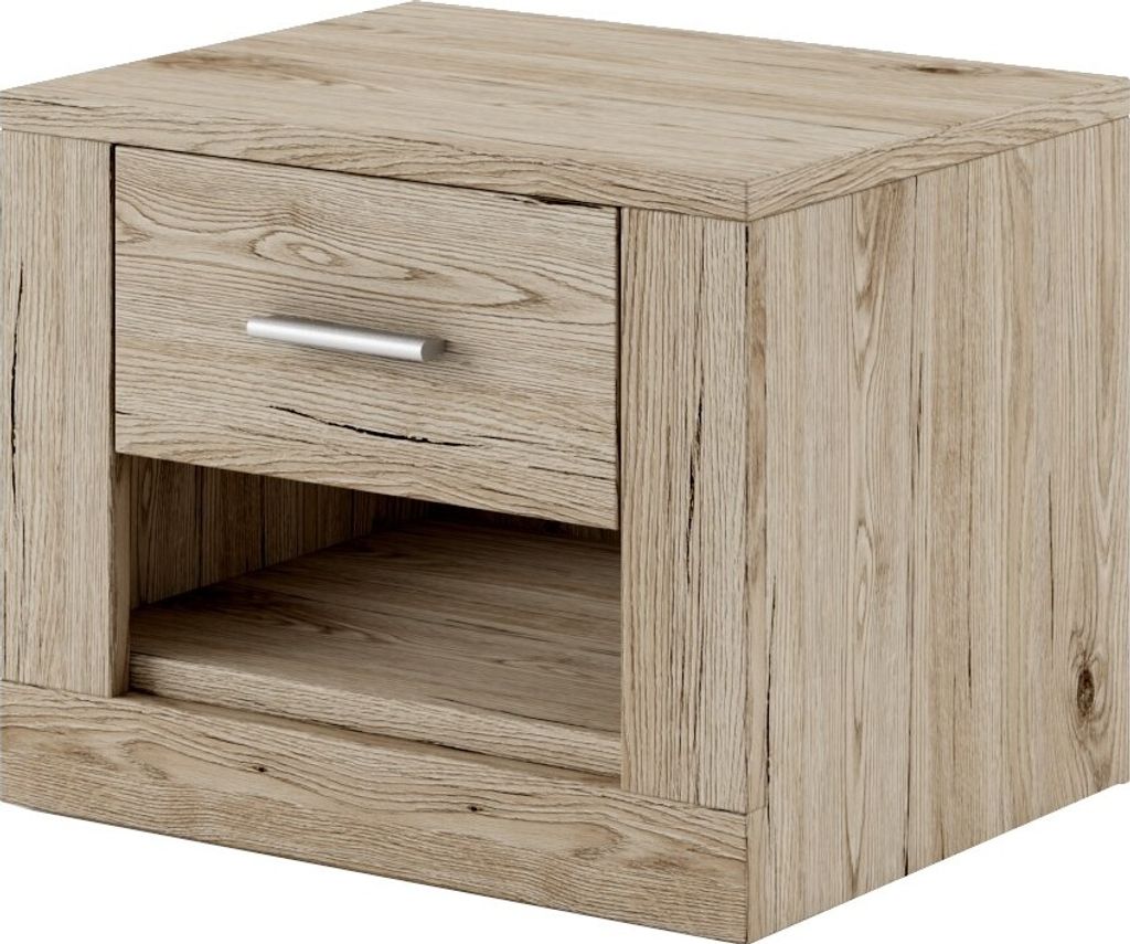 Furniture24 Nachttisch IDEA ID-07 Nachtschrank Nachtkästechen mit 1 Schubkästen Sanremo Eiche