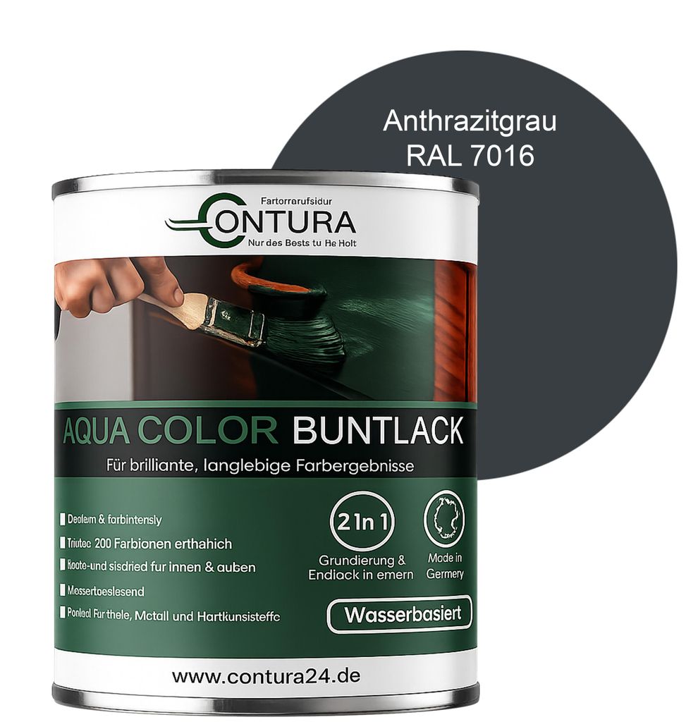 Contura 750ml. Buntlack Lackfarbe Lack Außen Innen Holz Produktbild 