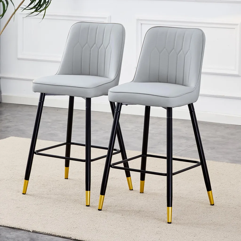 Tabouret de Bar Stable et Confortable 100 cm en Cuir PU Facile Nettoyer
