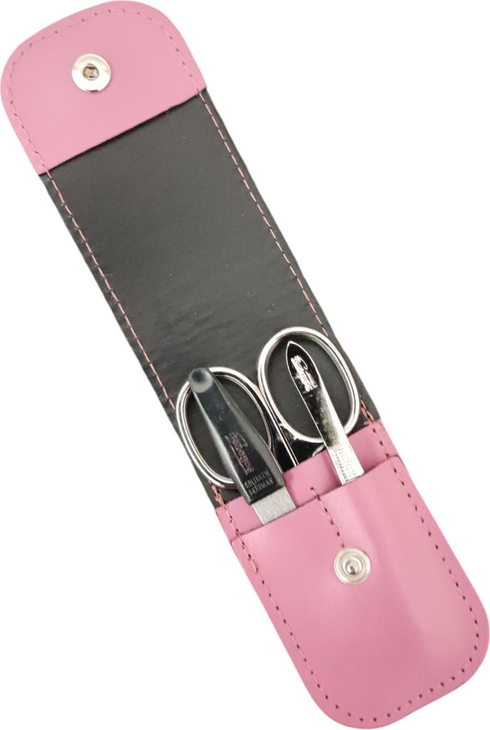 Tenartis Maniküre-Set Aus Echtem Leder – 3-teilig Mit Nagelschere, Pinzette & Feile, Made In Italy