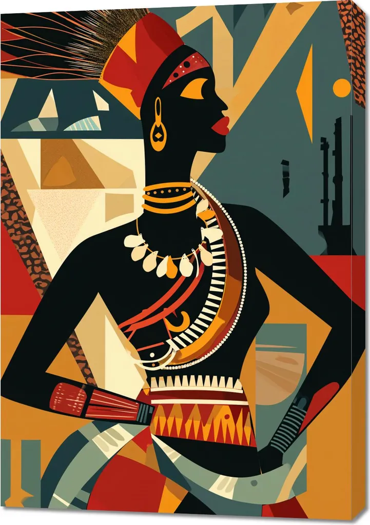 Quadro Mosaico Africano 70x100 - Emozioni d'Africa su Tela Canvas