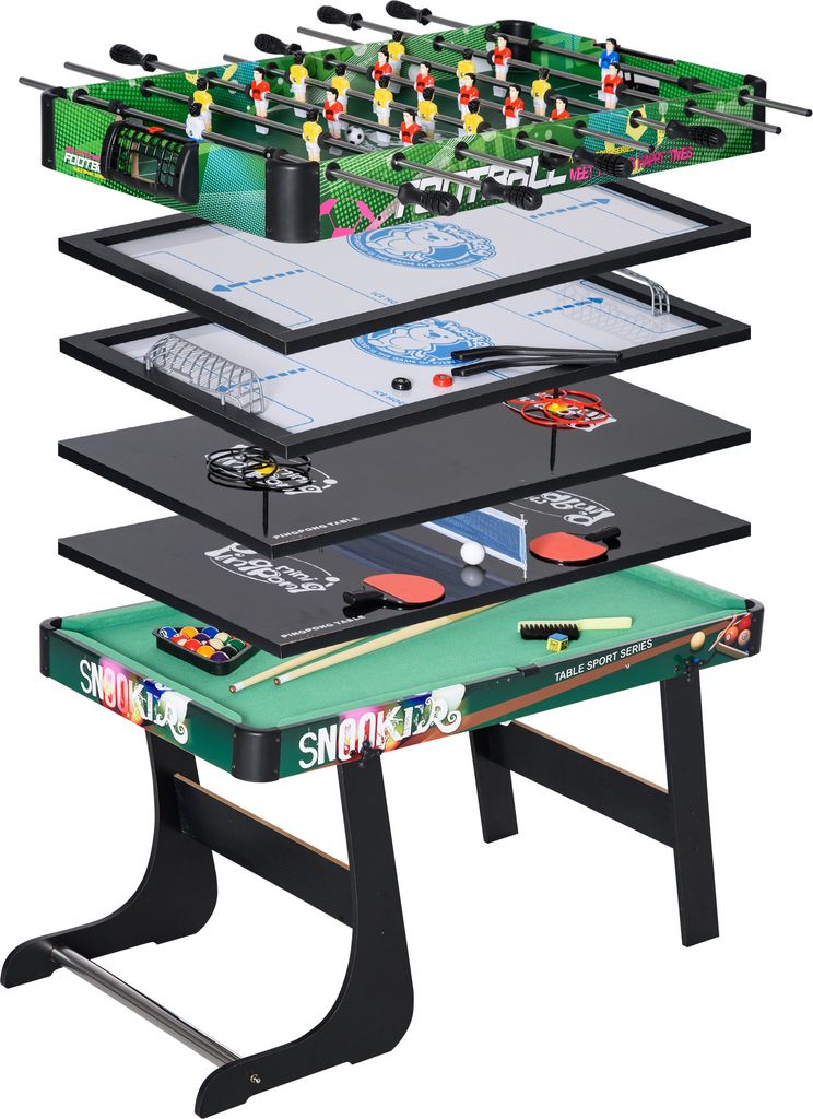 HOMCOM 6-in-1 klappbarer Multispieltisch für Kinder ab 7 Produktbild 