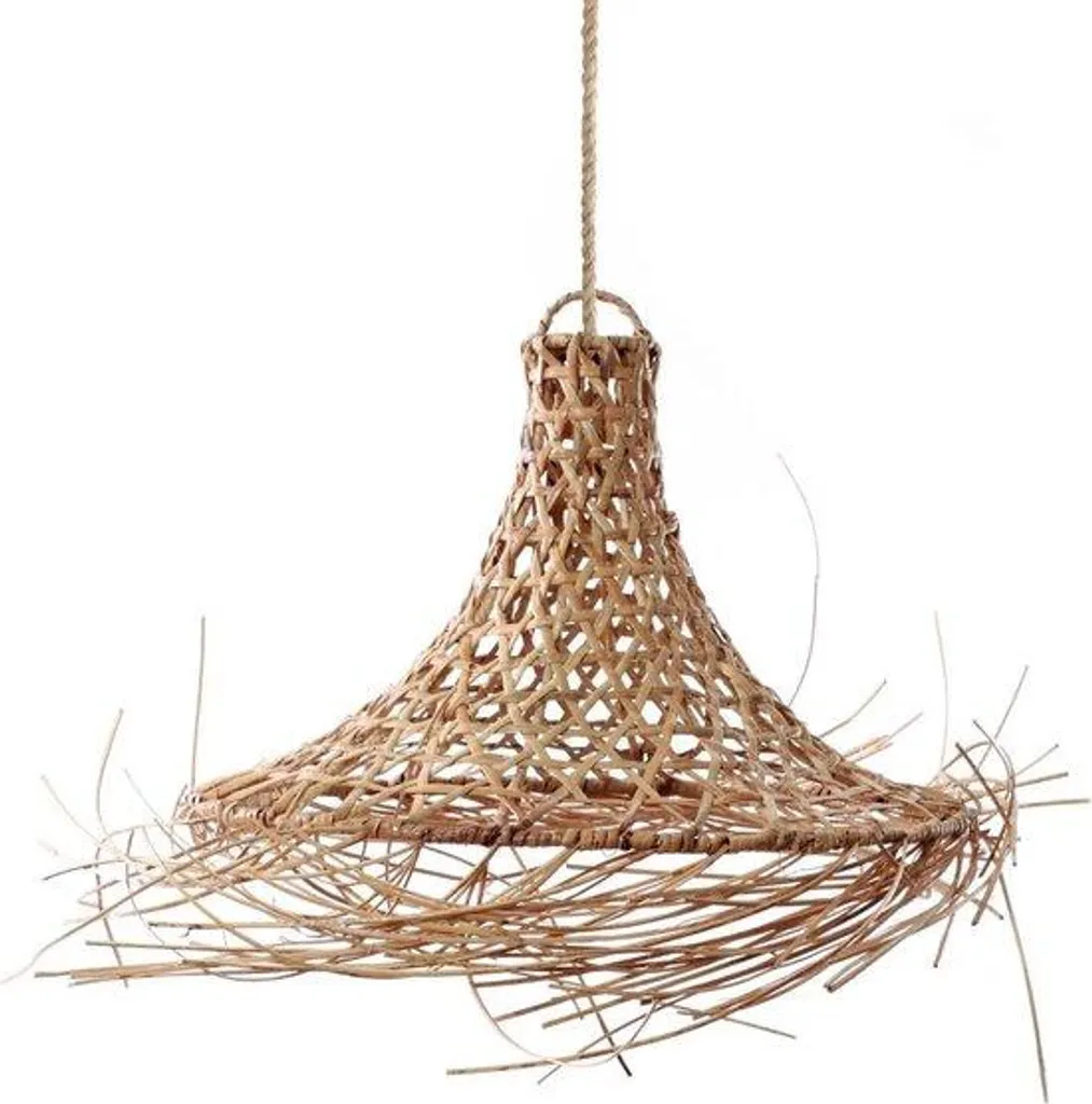 Suspension Lampe Bohème en Rotin 40x40x30 cm - Style Côtier Chic Naturel