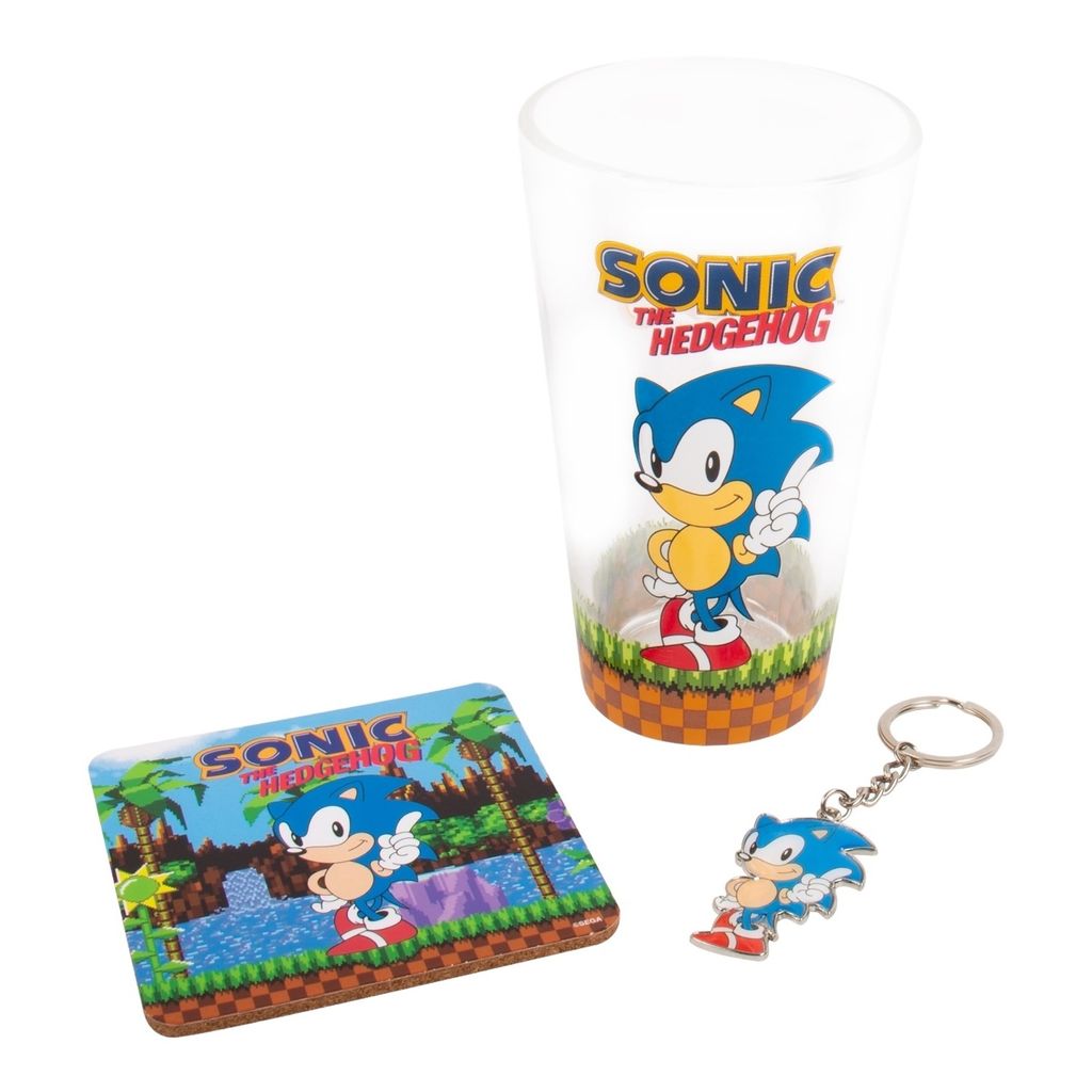 Fizz Creations Sonic Glass, Coaster & Keyring Set, Transparent, Glas, 1 Stück(e), Sonic