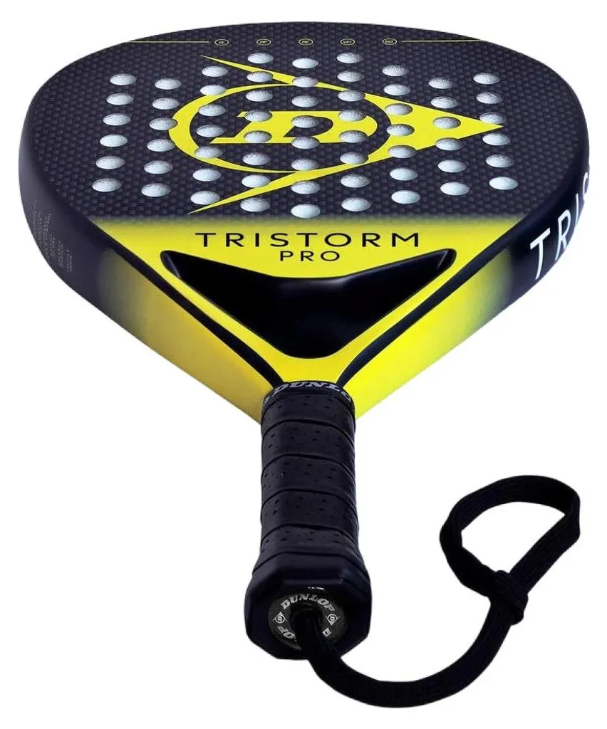 Raquette de Padel Dunlop Polyvalente en Carbone Tristorm Pro Or 365 gr