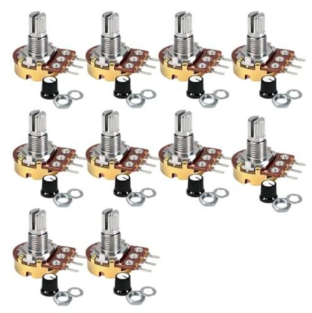 10 Pcs Potentiometer 10K Set Linear Taper Potentiometer 12V mit Potentiometers Knopf Poti Rotary Encoder, Drehpotentiometers Kit mit Muttern und Un...