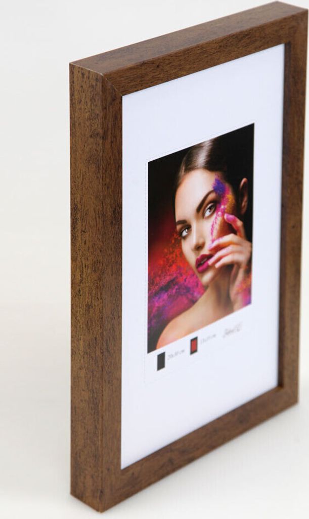 2er 3er 5er Set Holz Bilderrahmen Lifestyle Plexi Foto Rahmen Collage Wanddeko Poster HR-25 - Farbe: 5er Pack Braun | Format: 40x50