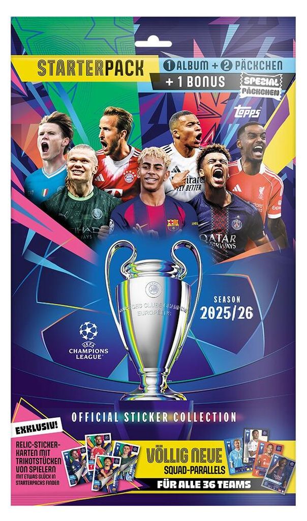 Topps - Champions League 2025/2026 - Sammelsticker - 1 Starterpack