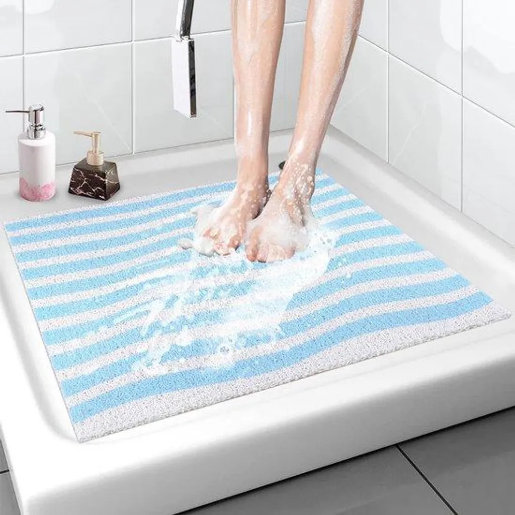 Tapis de douche 60 x 60 cm moelleux avec revers antidérapant séchage