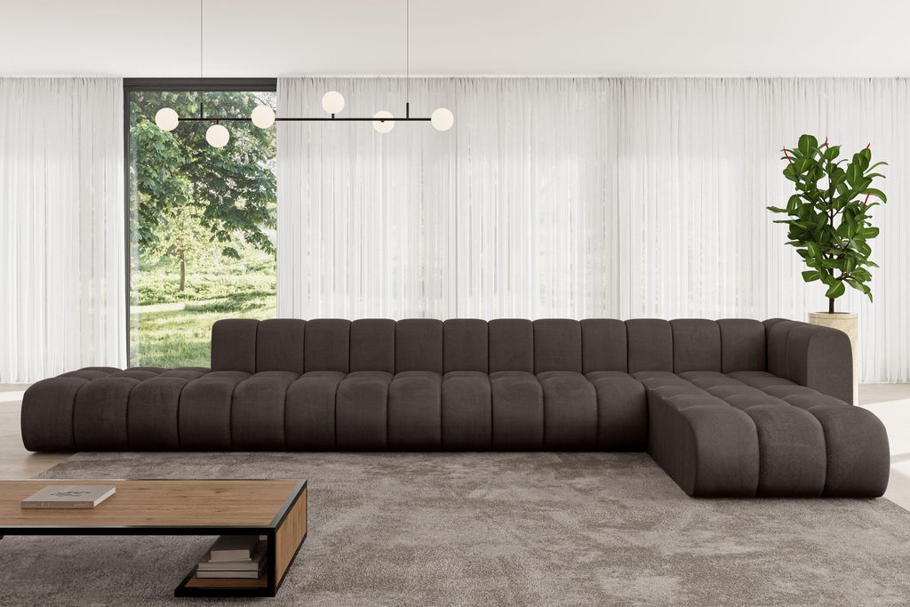 ALTDECOR Modulares Sofa Ecksofa in L-Form - Zuvon-L3 - 478x177x70 cm Braun - Corner modular Sofa Eckcouch Couch Wohnlandschaft Cauchsofa Bodensofa ...