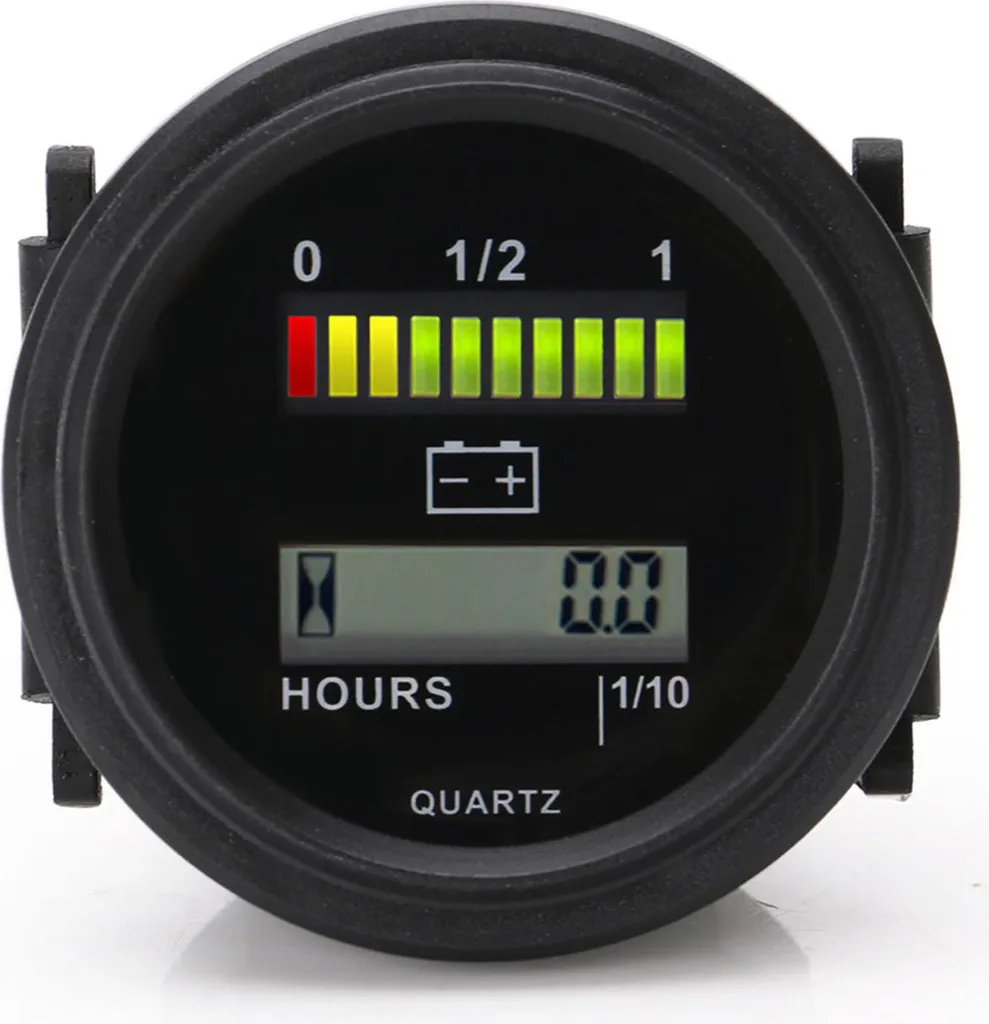 Jauge de batterie étanche avec compteur d'heures LCD universel 12V-72V