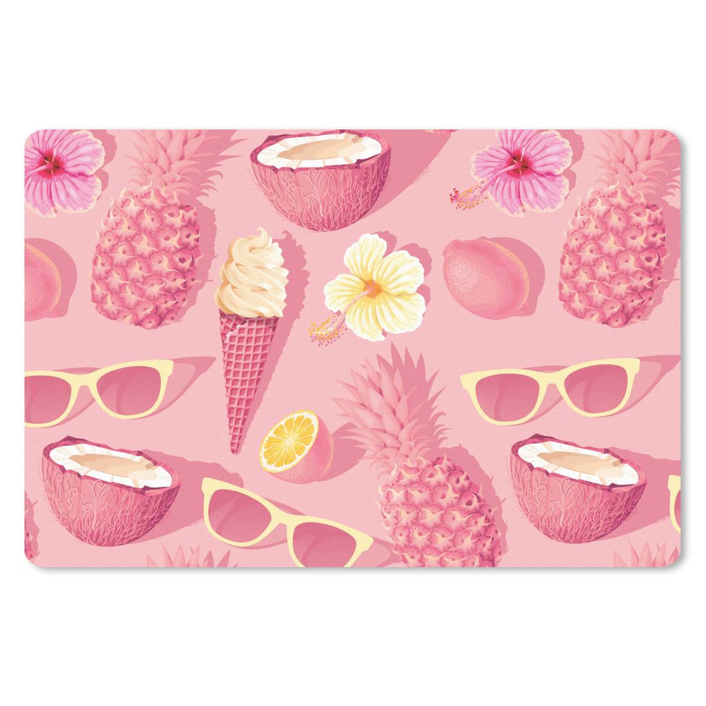 MuchoWow Mauspad Mousepad Sommer - Muster - Rosa 27x18 cm - Mousepads - Maus Mat - Pad - Mausunterlage - Büroartikel - Desk Matten