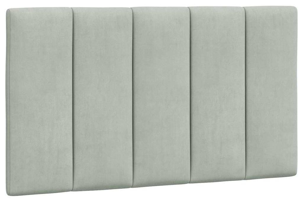 vidaXL Kopfteil-Kissen "Hanko" Hellgrau 80 cm Samt Produktbild 