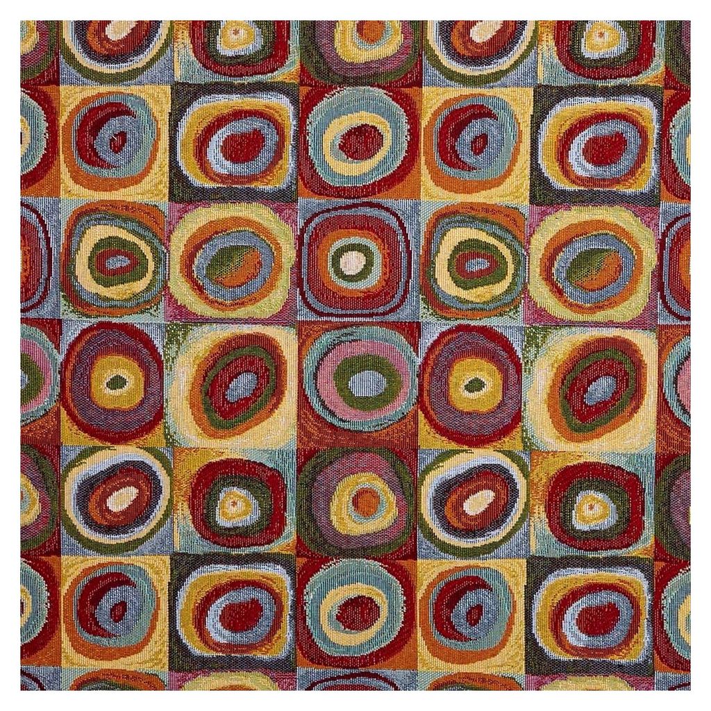 Meterware Polsterstoff, Jacquard, Gobelin, Breite 280 cm, Länge wählbar 50 in 50 cm, Geometrische Kreise Kandinsky - mehrfarbig
