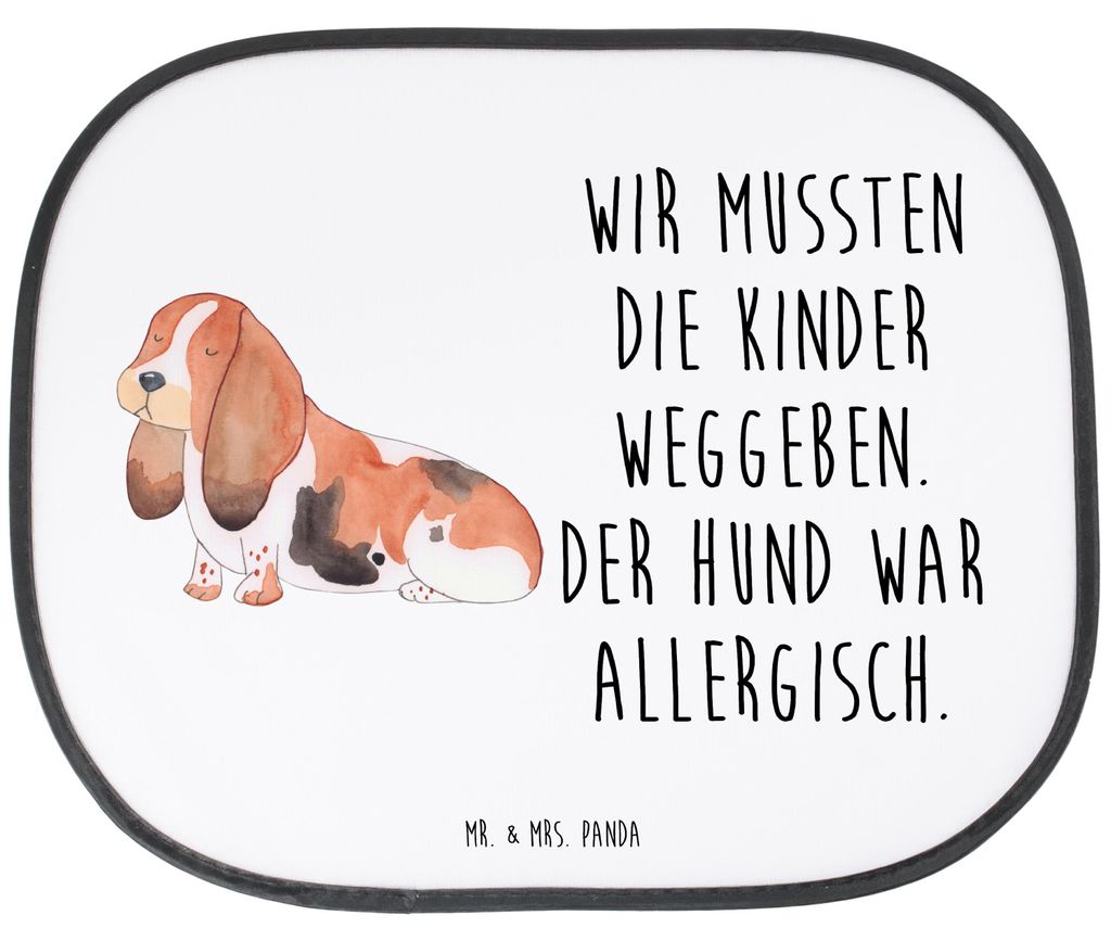 Mr. & Mrs. Panda Sonnenschutz für Autoscheiben Hund Basset Hound - Weiß - Geschenk, Auto, Niedlich, Pkw, Sonnenblende, blendschutz, Kinderlos, Au...