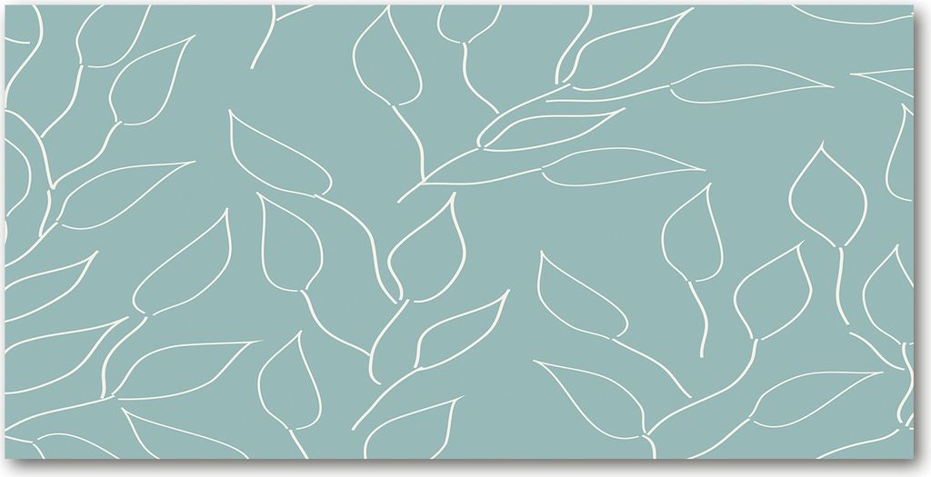 Tulup Leinwandbild - 120x60 cm - Wandkunst - Drucke auf Leinwand - Leinwanddruck - Blumen & Pflanzen - Blau - Blätter Muster