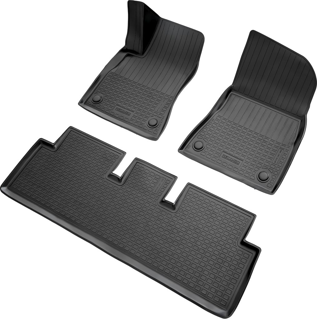 3D Gummi Fussmatten passend für Tesla Model 3 | BJ ab 2017> | passgenau mit Rand