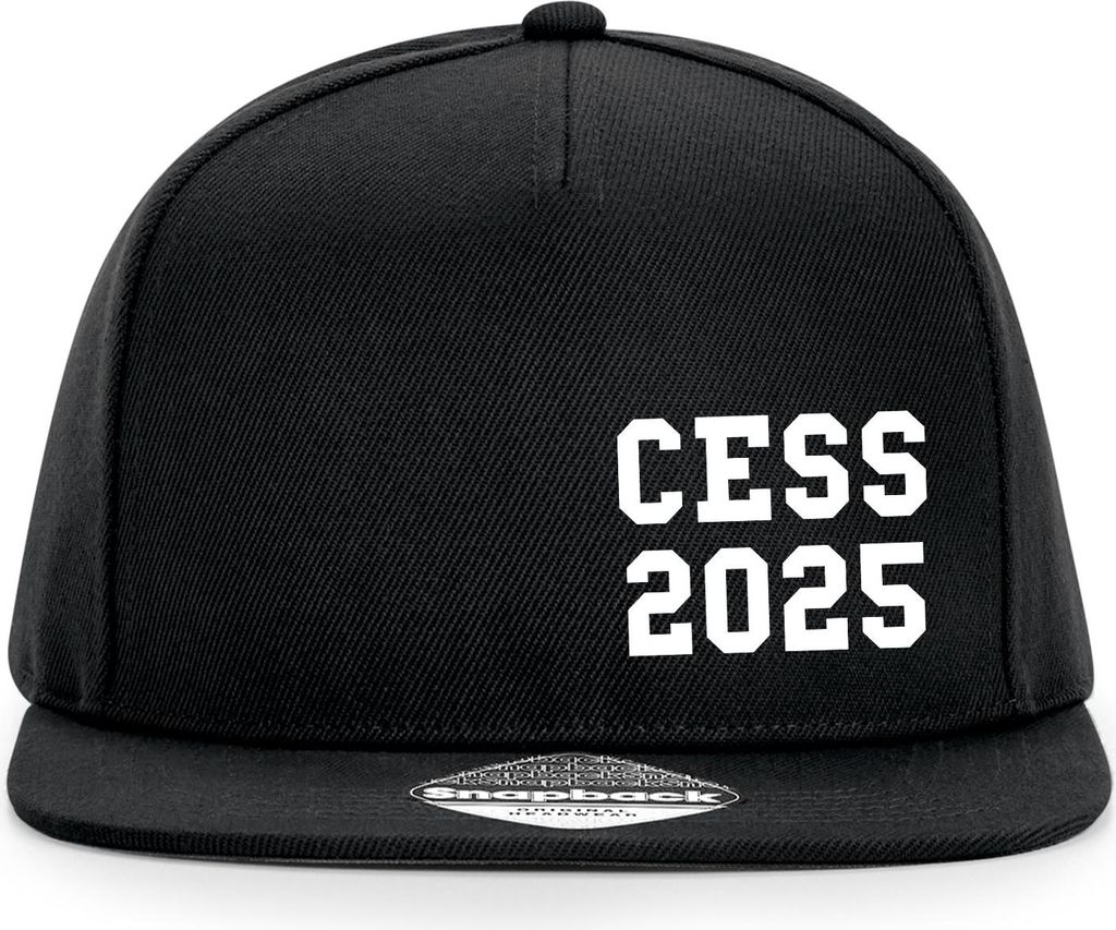 Huuraa Cappy Mütze CESS 2025 Abschluss Belgien (frz.) Black Polyester Snapback Kappe Geschenkidee