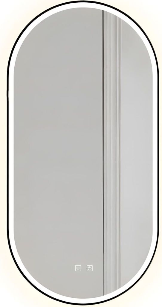 Specchio Led Rea Ovl 50X100cm Black Immagine del prodotto 