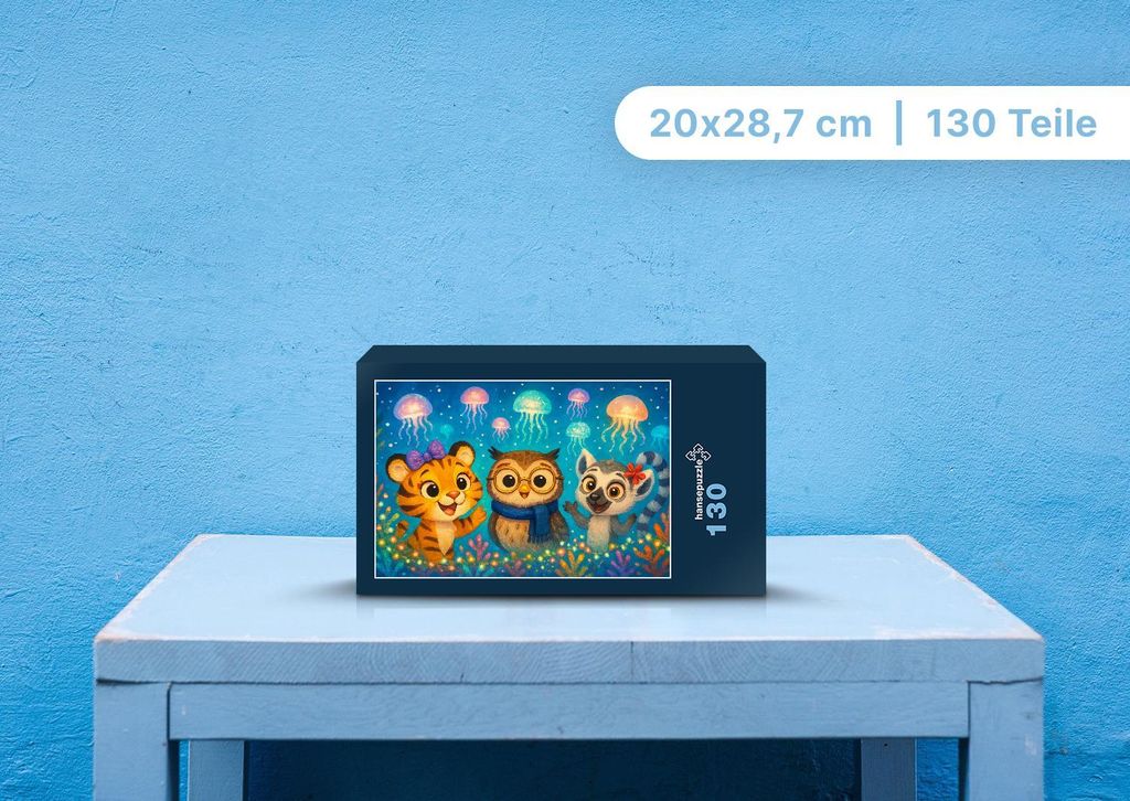 hansepuzzle 112033 - Tina, Ollie und Lulu Puzzle, 130 Teile, Kinder, 28,7 x 20,0cm mit hochwertiger Aufbewahrung, Kartonbox & Beutel