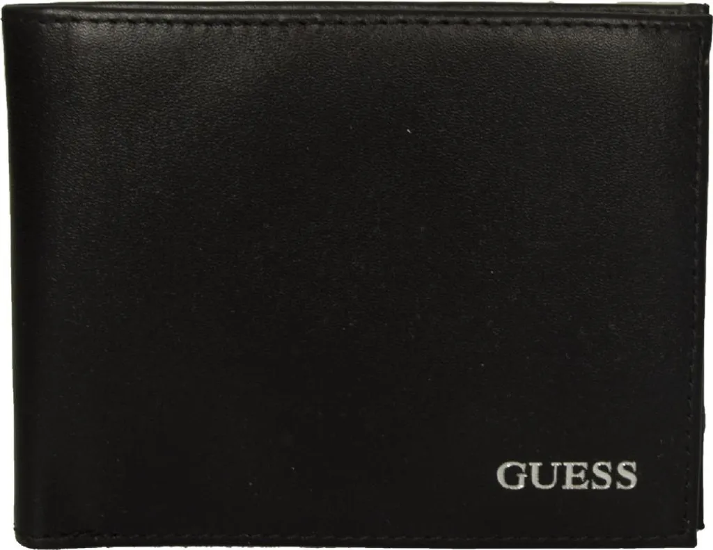 Portefeuille GUESS Etham Flat Bilford 100% Cuir Noir avec 6 fentes 6cc