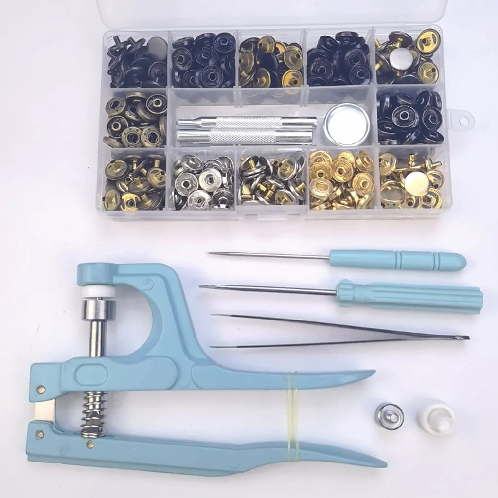 INF Kit de fixations à boutons-pression avec pince, 100 sets multicolore
