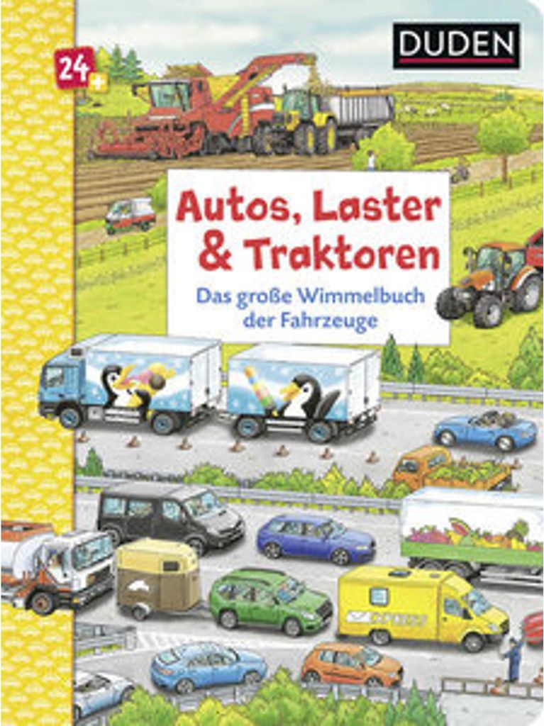 Duden 24+: Autos, Laster & Traktoren: Das große Wimmelbuch Obrázok produktu 