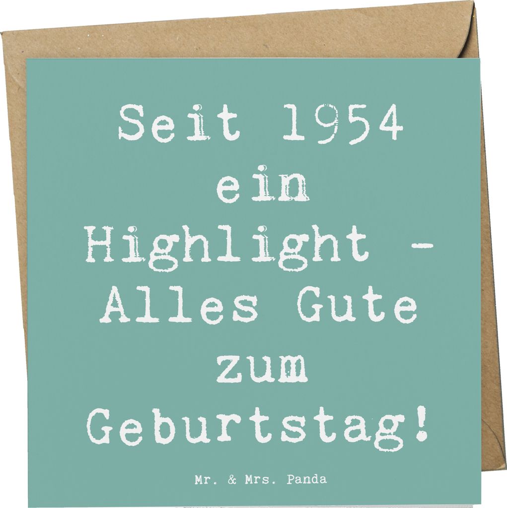 Mr. & Mrs. Panda Klappkarte Spruch 1954 Geburtstag - Meeresbrise - Geschenk, doppelkarte, Alter, Glückwunschkarte, anlasskarte, Grußkarte, Geburt...