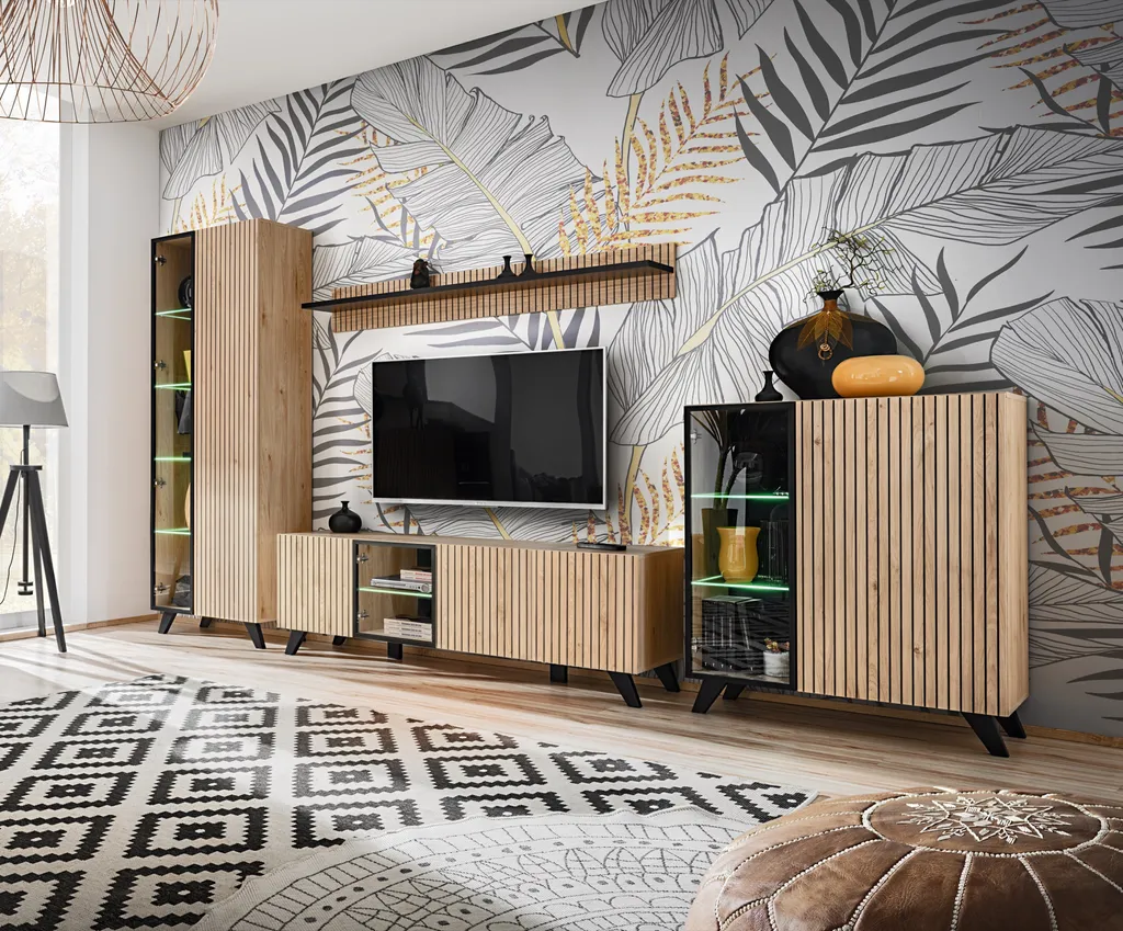 Étagère DEJAVA Jackson Hickory - Bibliothèque Bois au Design Industriel