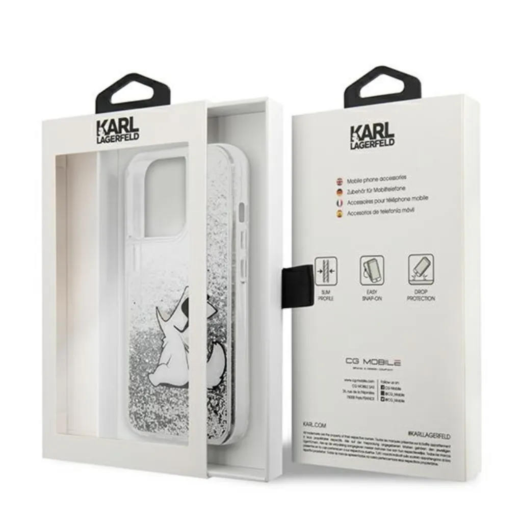 Karl Lagerfeld KLHCP13XGCFS Cover iPhone 13 Pro Max Glitter Argento - 8