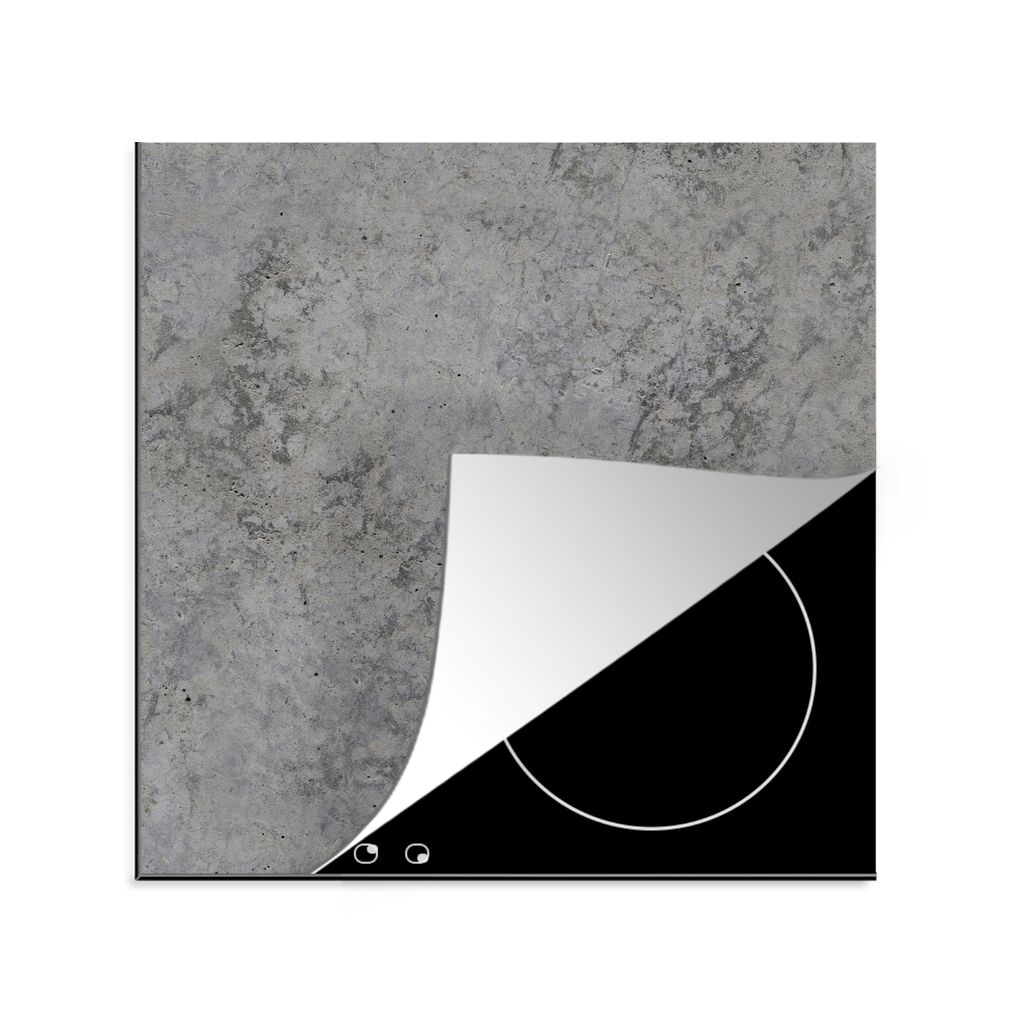 KitchenYeah Herdabdeckplatte Industriell - Beton - Muster , 78x78cm, Küche Deko, Glaskeramikkochfeld Herdabdeckung, Abdeckplatte fùr Kochfeld