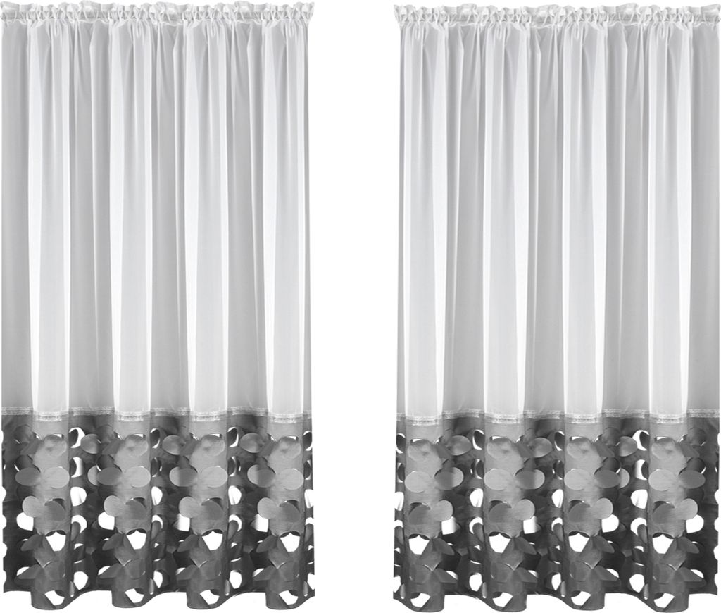 Vorhang fertig HAGA 145x180 Voile Grau (Preis für ein Produktbild 