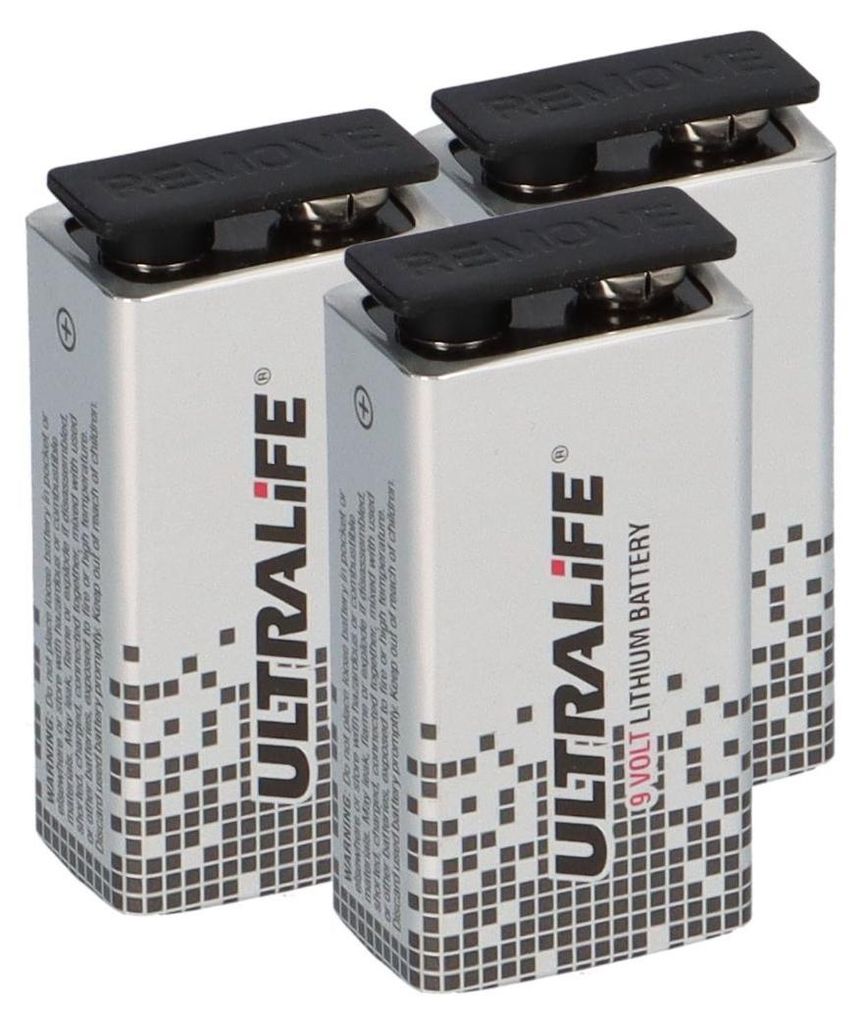 3 batterie al litio Ultralife U9VL-J-P da 9V, capacità Immagine del prodotto 