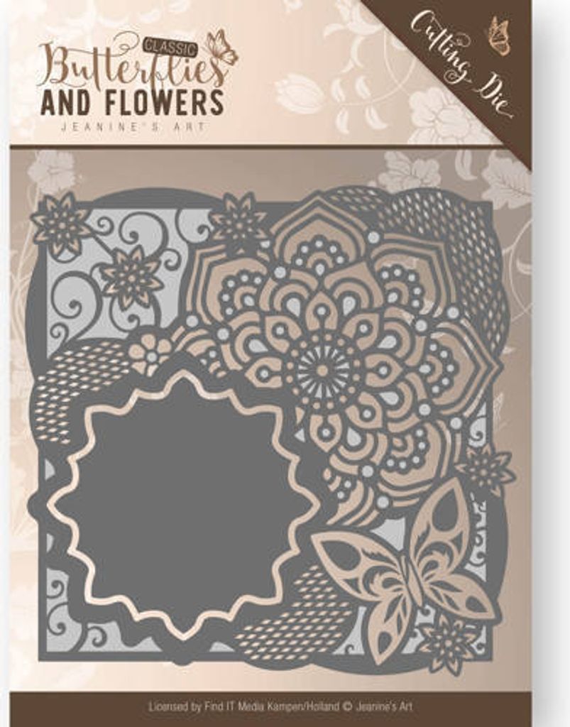 Stanzschablone - Jeanines Art - Butterflies and Flowers - Schmetterlings Rahmen