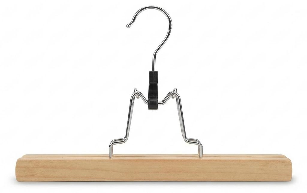 3er-Pack Bambus Hosenbügel mit Clips für Hosen und Röcke, 25 x 16 x 2 cm