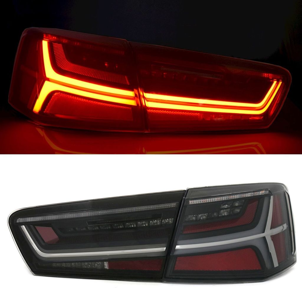 LED Lightbar Rückleuchten Schwarz / Smoke dynamischer Laufblinker für Audi A6