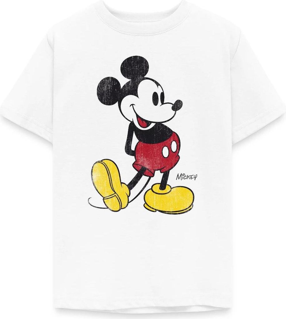 Mickey & Minnie Klassisch Teenager T-Shirt, 152/164 (12-14 Jahre), Weiß