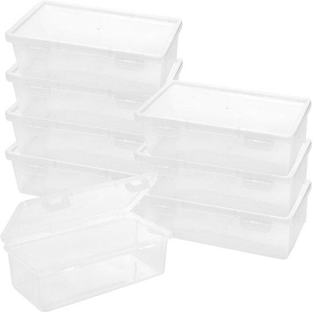 Klare Plastikstiftebox 19x9x6cm mit Deckel