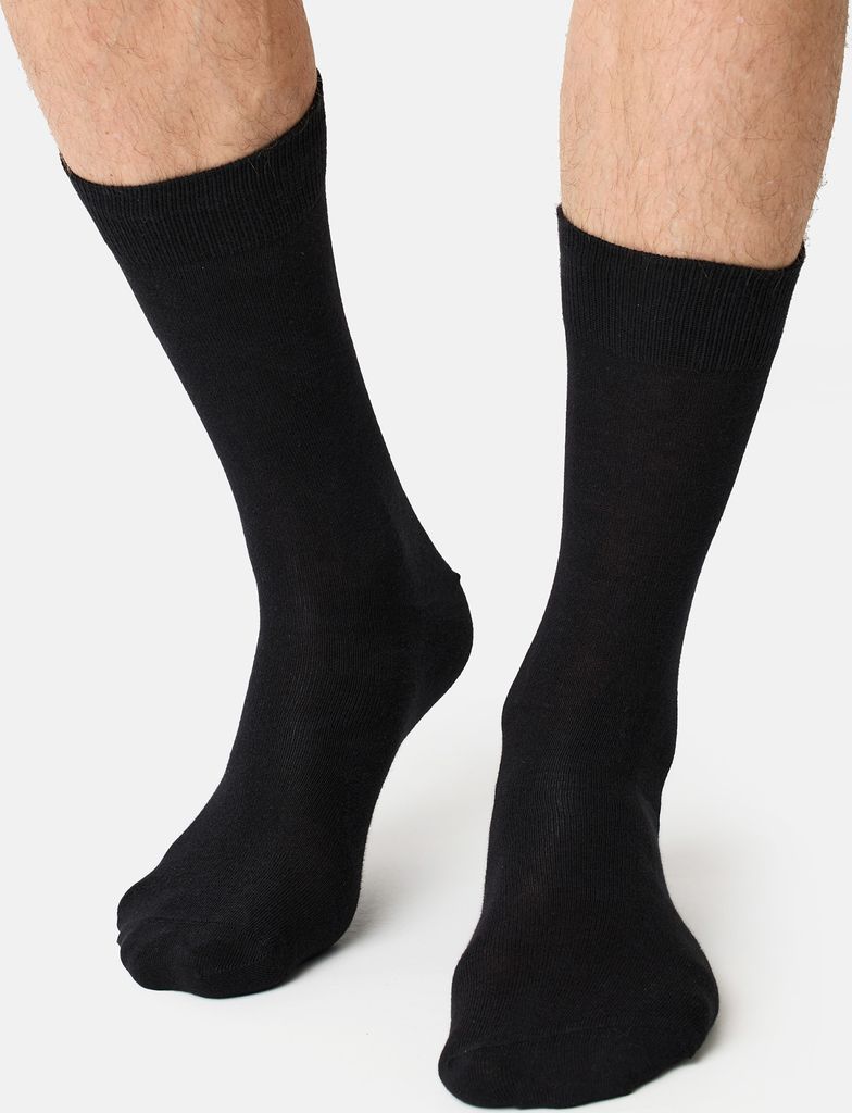 NUR DER Socken  uni Baumwolle Business schwarz 39-42 Produktbild 3