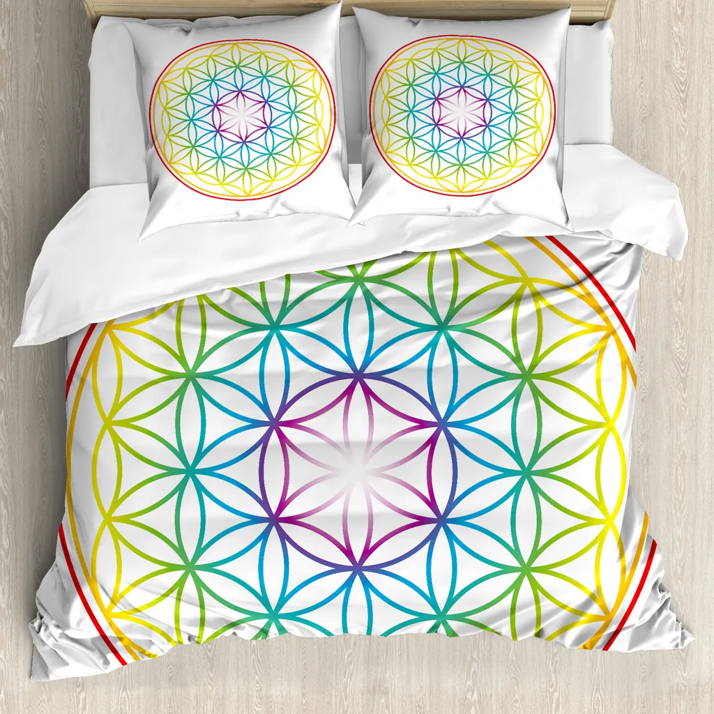 Set Copripiumino ABAKUHAUS 200x200 Fiore della Vita Alta Qualità