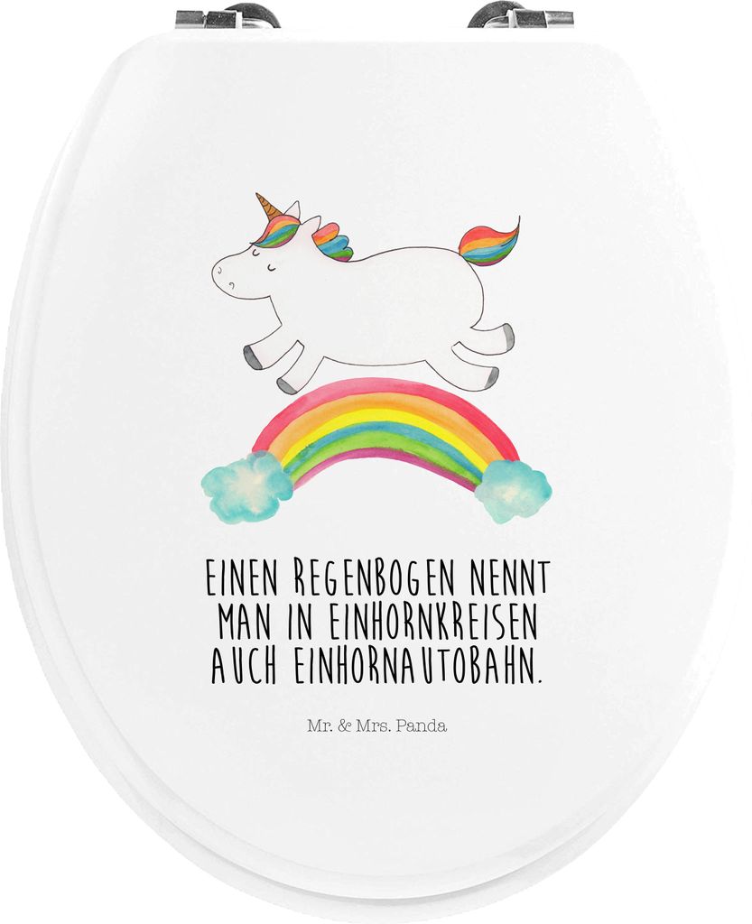Mr. & Mrs. Panda klo deckel Einhorn Regenbogen - Weiß - Geschenk, Glitzer, Klo-Deckel, Unicorn, WC-Sitz, WC Sitz, Klobrille, Erwachsenwerden, Deko...