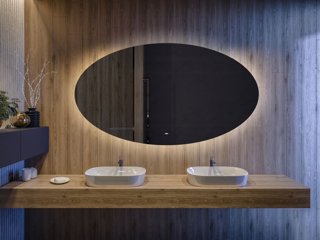 Vertikal mit LED Badspiegel 60x60 cm Wohnen & Einrichten Wohnaccessoires Spiegel Badspiegel 