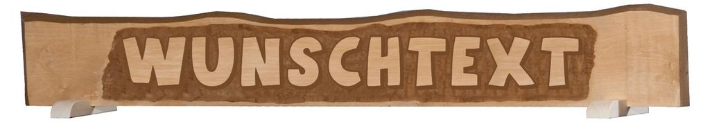 Handgeschnitztes Massivholzschild B x T x H 182 x 2 x 23